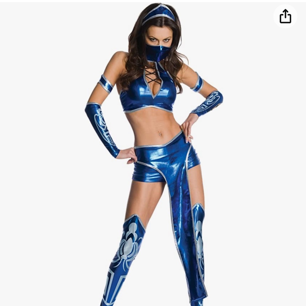 Women’s Sexy Kitana Mortal Kombat Halloween Costume INCLUDES 2 FANS size small